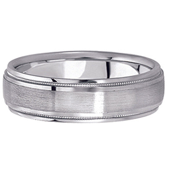 Carved Wedding Band in Palladium For Men (5mm)