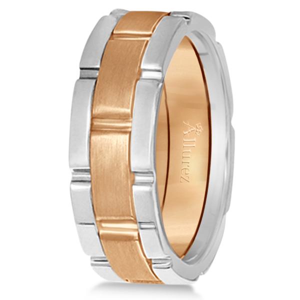 Comfort-Fit Two-Tone Wedding Band (8.5mm)