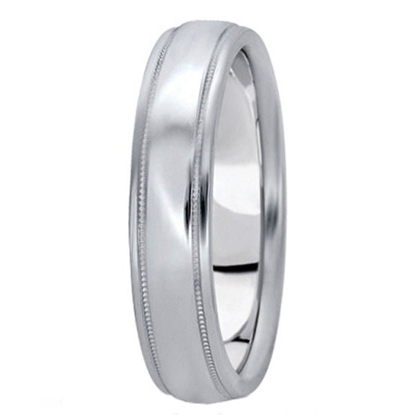 Men's Carved Wedding Band in 14k White Gold (5mm)