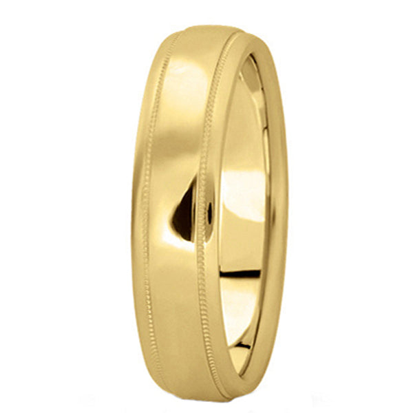 Men's Carved Wedding Band in 14k Yellow Gold (5mm)