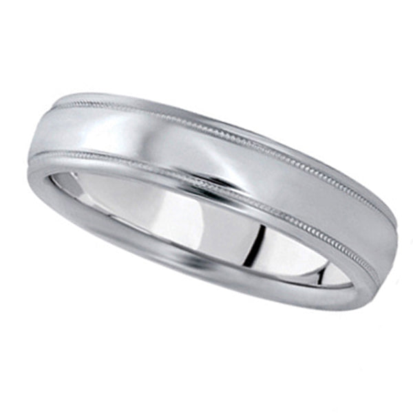 Men's Carved Platinum Wedding Band (5mm)