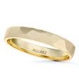 Carved Hammered Finish Wedding Ring Band 14k Yellow Gold (3mm)