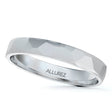 Carved Hammered Finish Wedding Ring Band 18k White Gold (3mm)