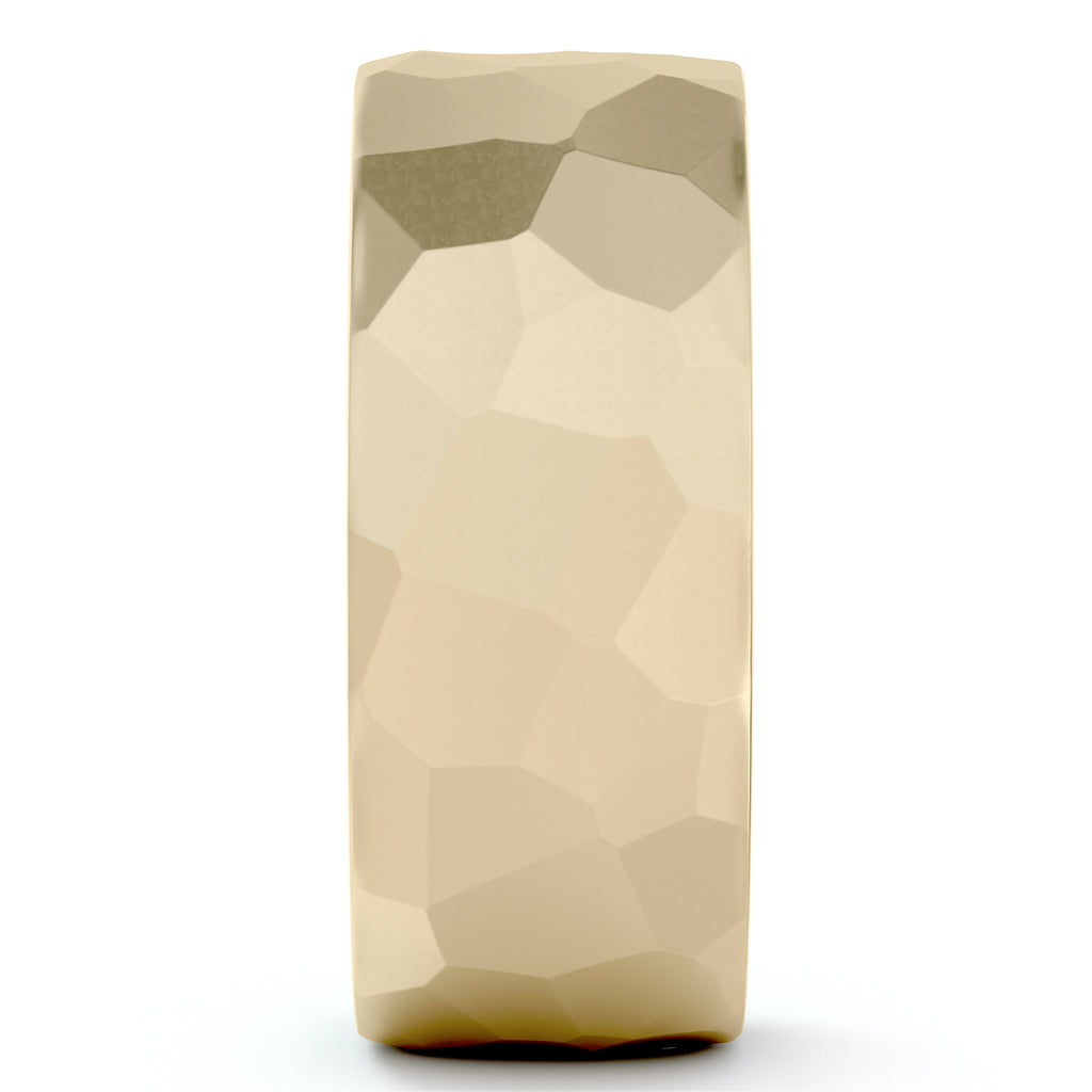 Men's Hammered Finished Carved Band Wedding Ring 18k Yellow Gold (7mm)