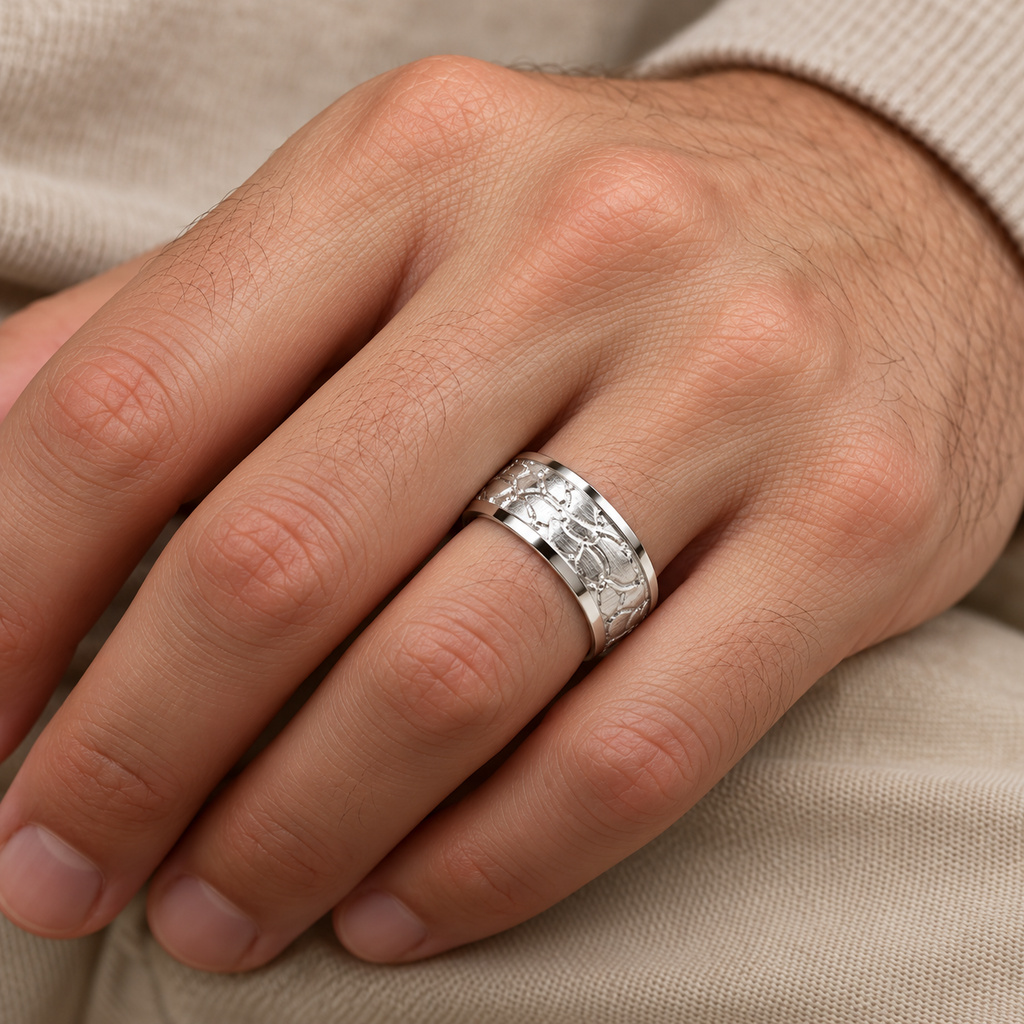 AZ29456 ring on hand close-up