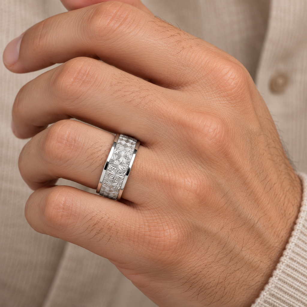 AZ29455 ring on hand close-up