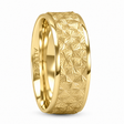 Womens Geometric Pattern Wedding Band in 14K Yellow Gold (8mm)
