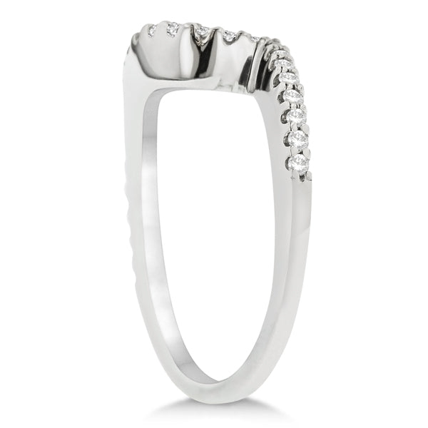 Contour Lab Diamond Wedding Band Prong Set in 18k White Gold 0.25ct