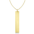 Name Plate Pendant Vertical Bar Necklace 14k Yellow Gold