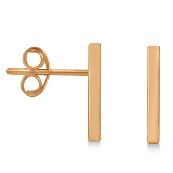 Post-Back Petite Bar Earrings 14k Rose Gold