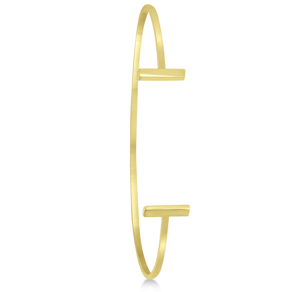 T Shape Cuff Bangle Bracelet 14k Yellow Gold