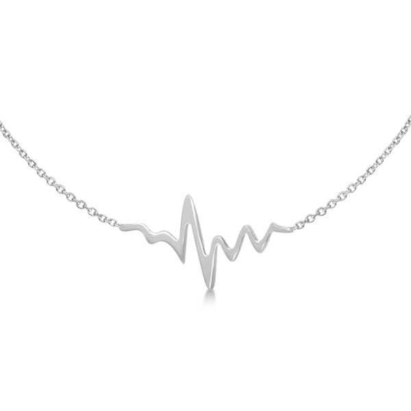 Adjustable Heartbeat Bracelet in 14k White Gold