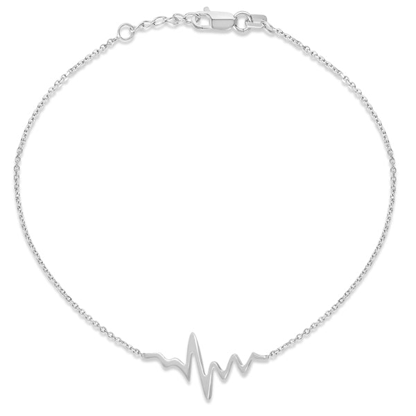 Adjustable Heartbeat Bracelet in 14k White Gold