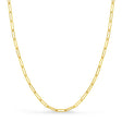 Handmade Elongated Paperclip Link Chain Necklace 14k Yellow Gold