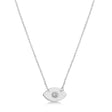 Diamond Evil Eye Pendant Necklace 14k White Gold (0.03ct)
