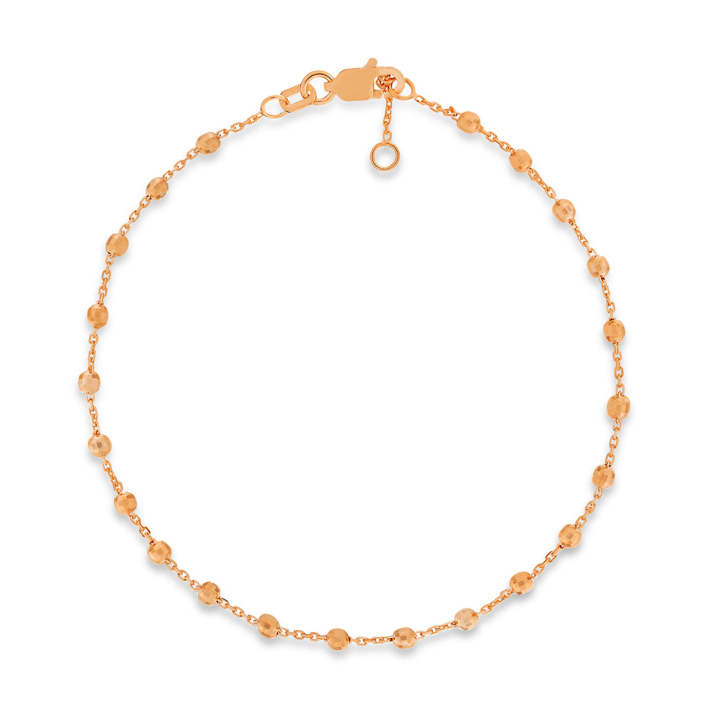 Bead Stationed Bracelet 14k Rose Gold