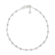 Bead Stationed Bracelet 14k White Gold