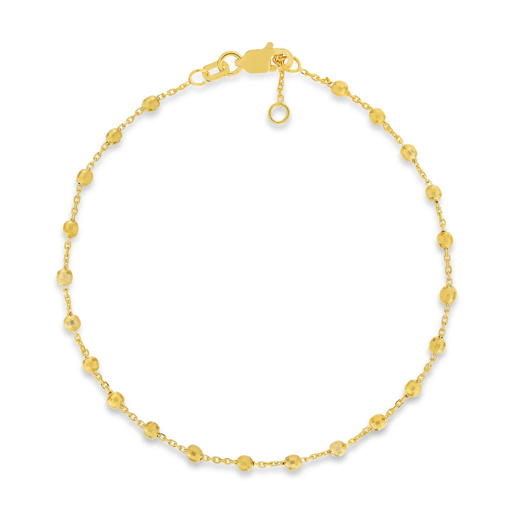 Bead Stationed Bracelet 14k Yellow Gold
