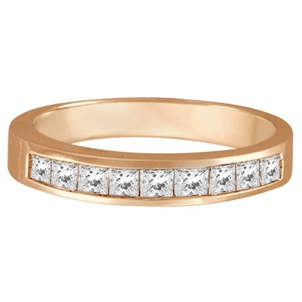 Princess-Cut Channel-Set Diamond Ring Band 14k Rose Gold (0.50ct)
