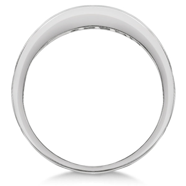 Princess-Cut Channel-Set Stackable Emerald Ring 14k White Gold (1.00ct)