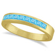 Princess-Cut Channel-Set Blue Topaz Ring Band 14k Yellow Gold (1.00ct)