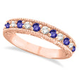 Tanzanite & Diamond Ring Anniversary Band 14k Rose Gold (0.30ct)