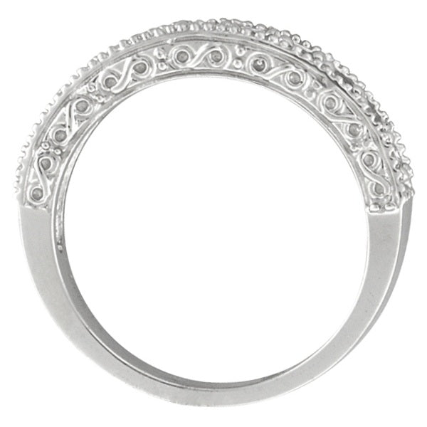 Garnet & Diamond Ring Anniversary Band 14k White Gold (0.30ct)