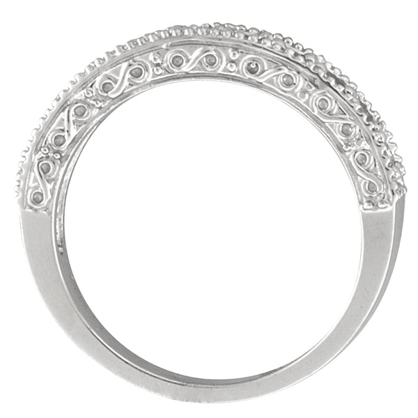Semi-Eternity Diamond Ring Wedding Band 14k White Gold (0.50ct)