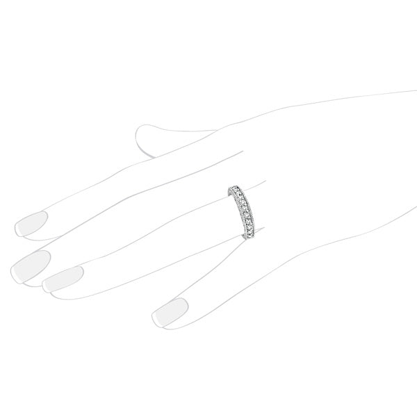 Semi-Eternity Diamond Ring Wedding Band 14k White Gold (0.50ct)