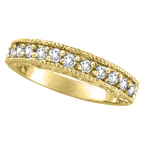 Semi-Eternity Diamond Ring Wedding Band 14k Yellow Gold (0.50ct)