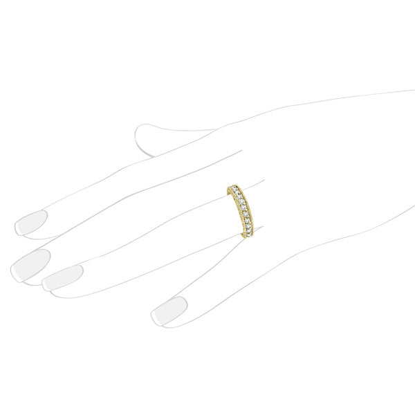 Semi-Eternity Diamond Ring Wedding Band 14k Yellow Gold (0.50ct)