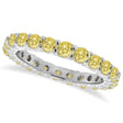Lab Grown Yellow Diamond Eternity Ring Band 14k White Gold (1.07 ctw)