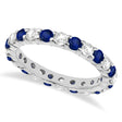 Eternity Lab  Blue & White Diamond Ring Band 14k White Gold (2.50ct)