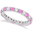 Eternity Diamond & Pink Sapphire Ring Band 14k White Gold (2.35ct)