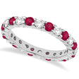 Eternity Lab  Diamond & Ruby Ring Band 14k White Gold (2.35ct)