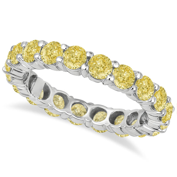 Fancy Canary Yellow Diamond Eternity Ring Band 18k White Gold (3.00ct)