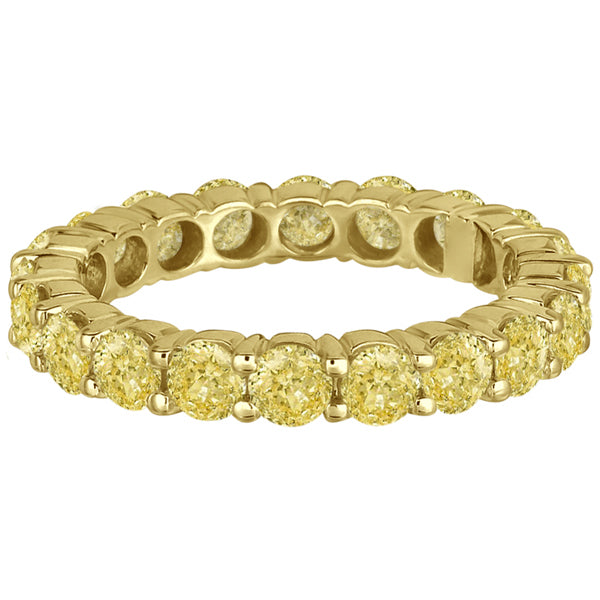 Fancy Canary Yellow Diamond Eternity Ring Band 18k Yellow Gold (3.00ct)