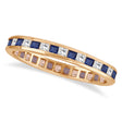 Princess-Cut Lab Sapphire & Diamond Eternity Ring 14k Rose Gold (1.26ct)