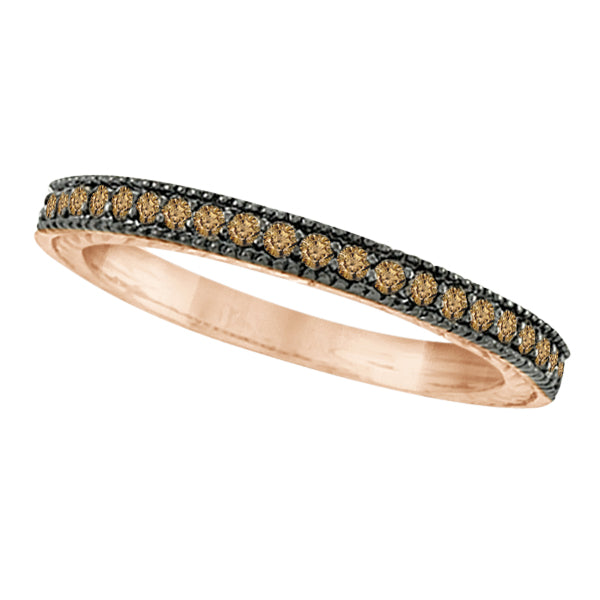 Champagne Diamond Ring Band 14K Rose Gold (0.31ct)