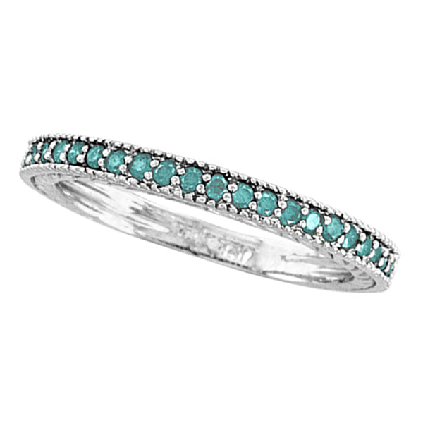 Blue Diamond Stackable Ring 14K White Gold (0.31ct)