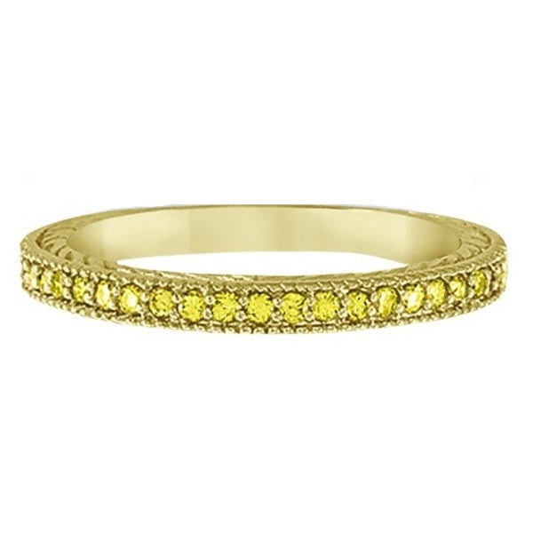 Fancy Yellow Canary Diamond Stackable Ring Band 14K Yellow Gold (0.31ct)