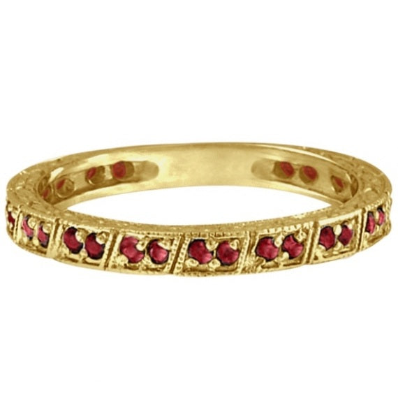 Ruby Stackable Ring Anniversary Band in 14k Yellow Gold (0.27ct)