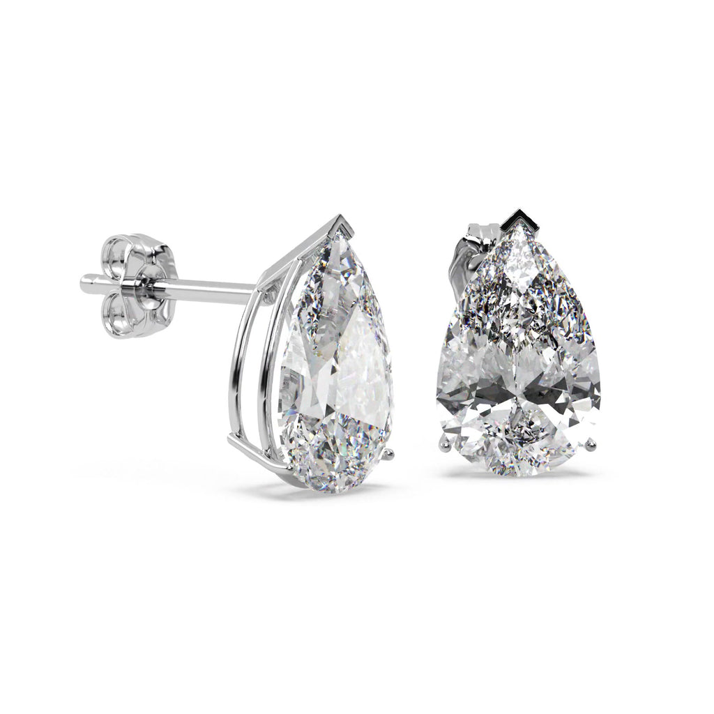 0.75ct Pear-Cut Moissanite Stud Earrings 18kt White Gold (F-G, VVS1)