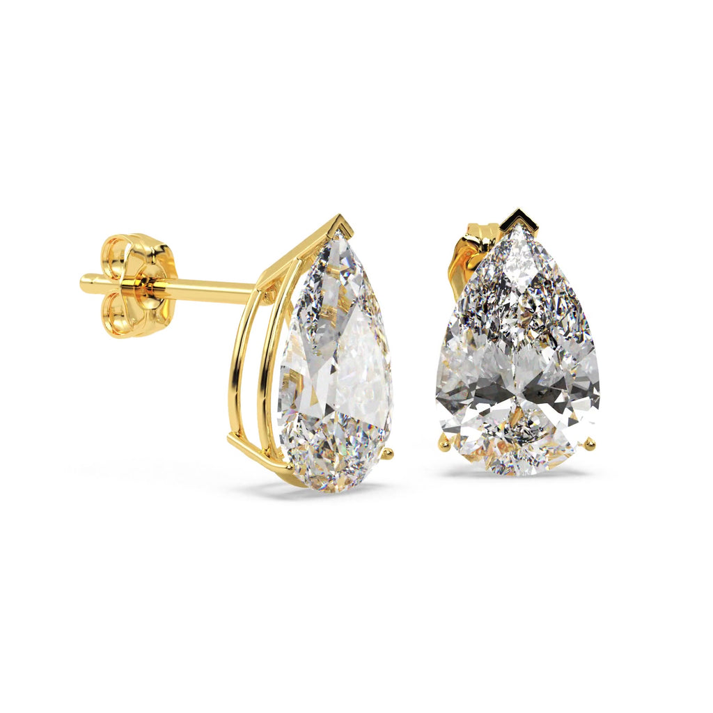 0.50ct Pear-Cut Moissanite Stud Earrings 18kt Yellow Gold (F-G, VVS1)