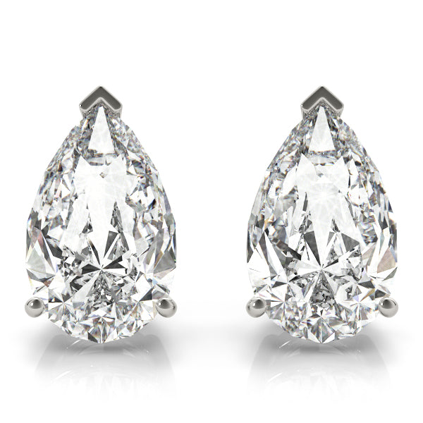 0.75ct Pear-Cut Moissanite Stud Earrings Platinum (F-G, VVS1)