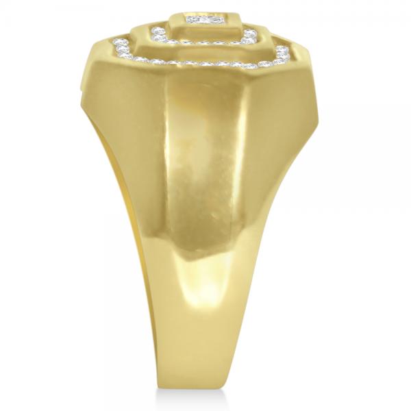 Diamond Accented Engagement Ring for Men in 14k Yellow Gold (1.25ct)