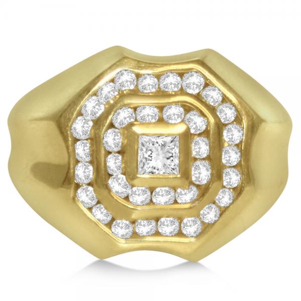 Diamond Accented Engagement Ring for Men in 14k Yellow Gold (1.25ct)