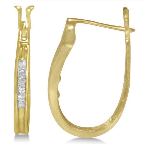 Diamond Baguette Huggie Earrings in 14k Yellow Gold (0.25ct)