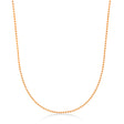 Bead Chain Necklace With Lobster Lock 14k Rose Gold
