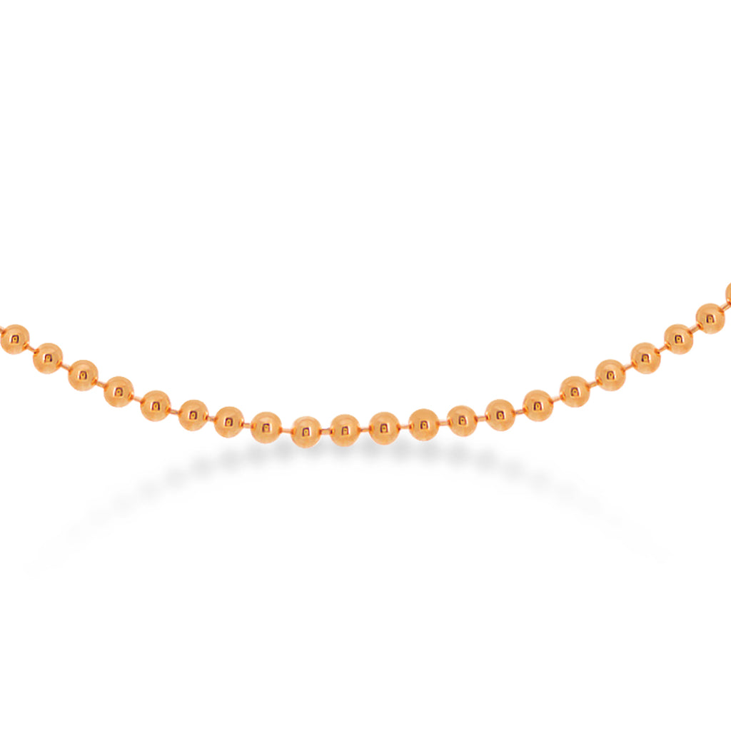 Bead Chain Necklace With Lobster Lock 14k Rose Gold